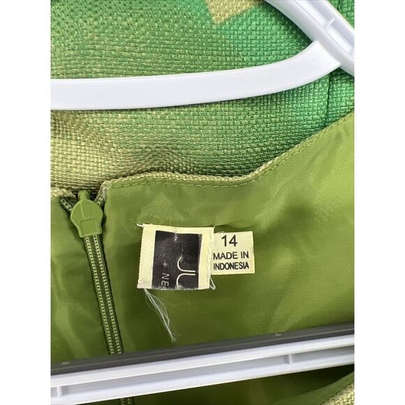 Julian Taylor Dress Green Floral Print Sleeveless Round Neck Multi-Color 14 - Picture 7 of 10